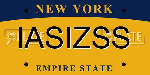 IASIZSS New York License Plate