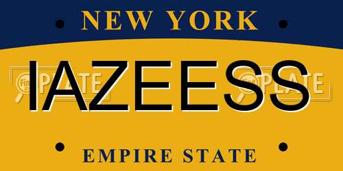IAZEESS New York License Plate