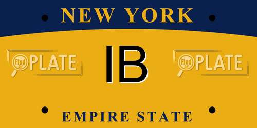 IB New York License Plate
