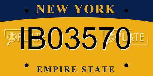 IB03570 New York License Plate