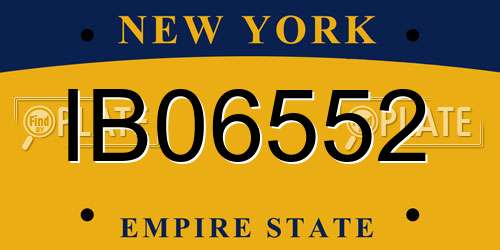 IB06552 New York License Plate