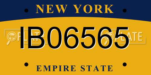 IB06565 New York License Plate