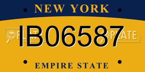 IB06587 New York License Plate