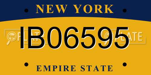 IB06595 New York License Plate