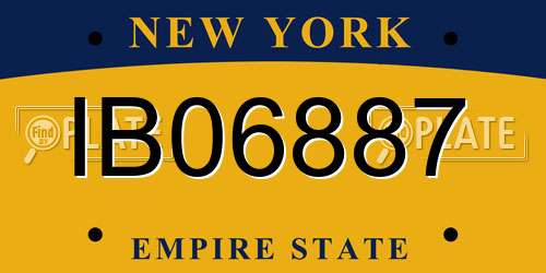 IB06887 New York License Plate
