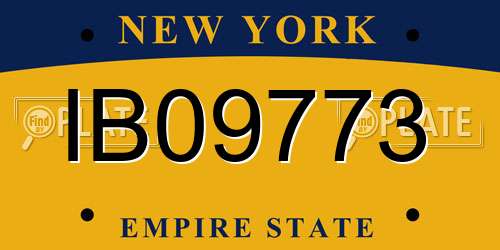 IB09773 New York License Plate