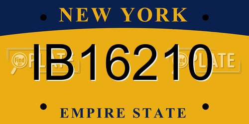 IB16210 New York License Plate