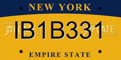 IB1B331 New York License Plate