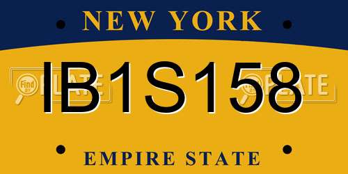 IB1S158 New York License Plate