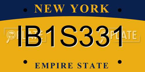 IB1S331 New York License Plate