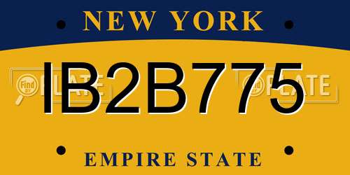 IB2B775 New York License Plate