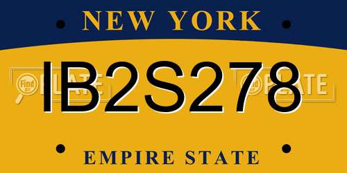 IB2S278 New York License Plate