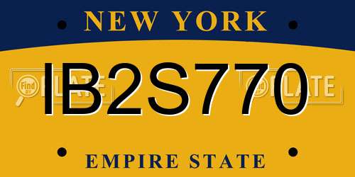 IB2S770 New York License Plate