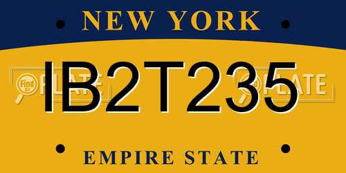 IB2T235 New York License Plate