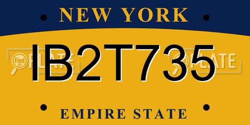 IB2T735 New York License Plate