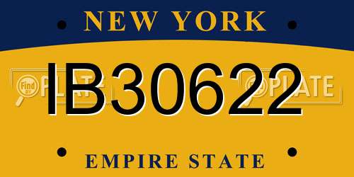 IB30622 New York License Plate