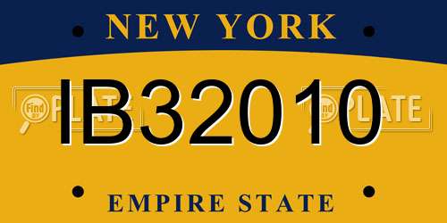 IB32010 New York License Plate
