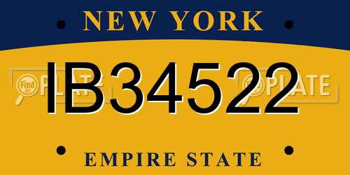 IB34522 New York License Plate