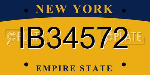 IB34572 New York License Plate