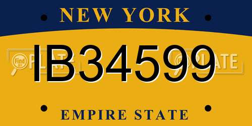IB34599 New York License Plate