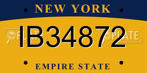 IB34872 New York License Plate