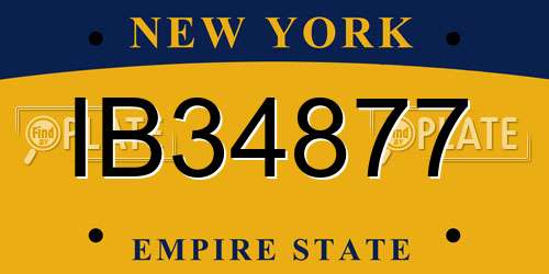 IB34877 New York License Plate
