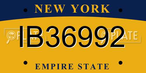 IB36992 New York License Plate