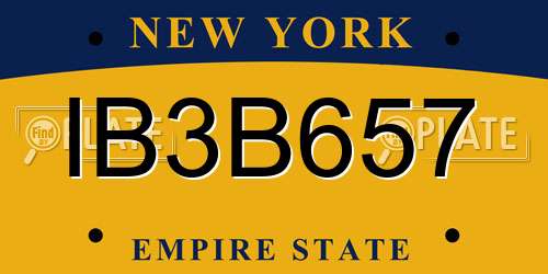 IB3B657 New York License Plate