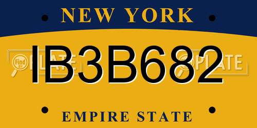 IB3B682 New York License Plate