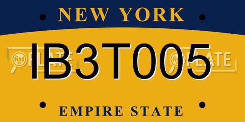 IB3T005 New York License Plate