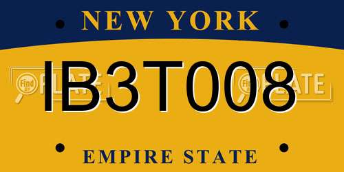 IB3T008 New York License Plate