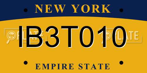 IB3T010 New York License Plate