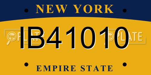 IB41010 New York License Plate