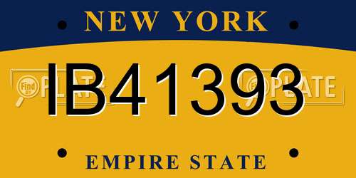 IB41393 New York License Plate