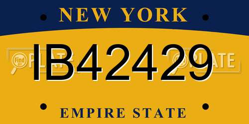 IB42429 New York License Plate