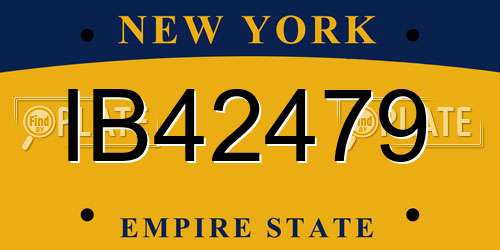 IB42479 New York License Plate