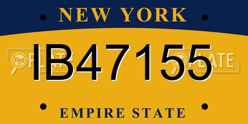 IB47155 New York License Plate