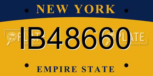 IB48660 New York License Plate