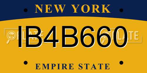 IB4B660 New York License Plate