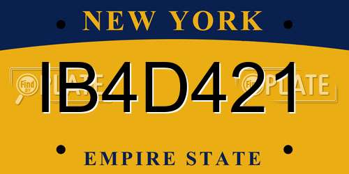 IB4D421 New York License Plate