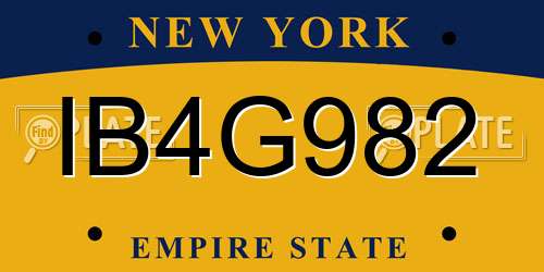 IB4G982 New York License Plate