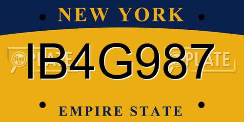 IB4G987 New York License Plate