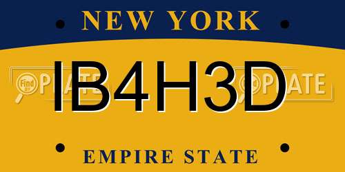 IB4H3D New York License Plate