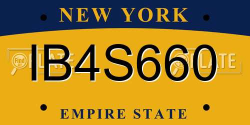 IB4S660 New York License Plate