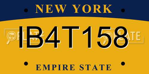 IB4T158 New York License Plate