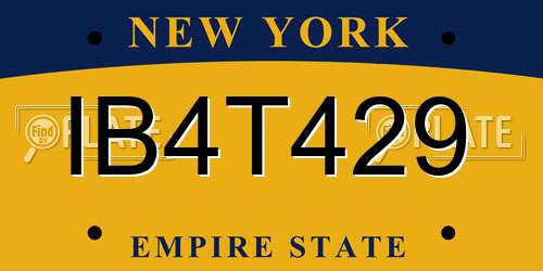 IB4T429 New York License Plate