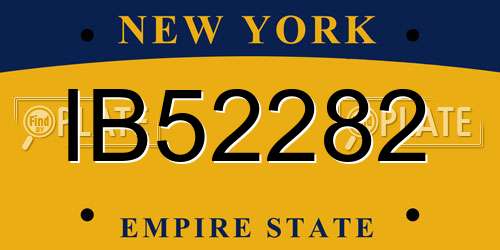 IB52282 New York License Plate