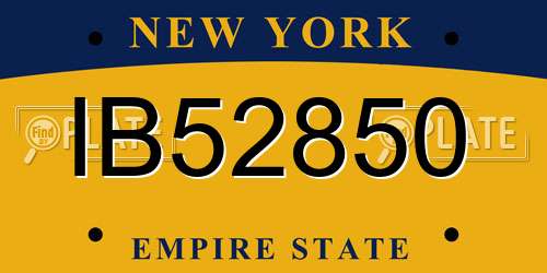 IB52850 New York License Plate