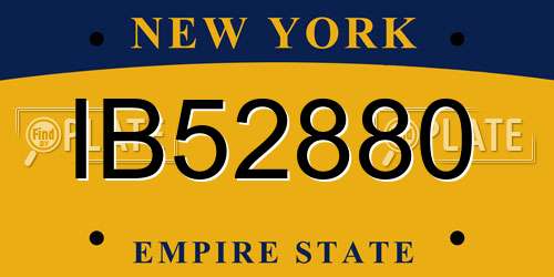 IB52880 New York License Plate