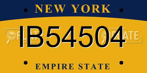 IB54504 New York License Plate